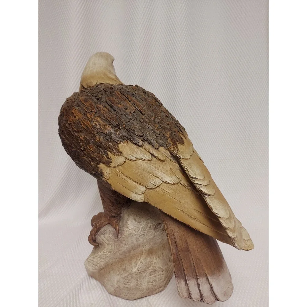 Resin Bald Eagle Statue Wood Appearance 16.5